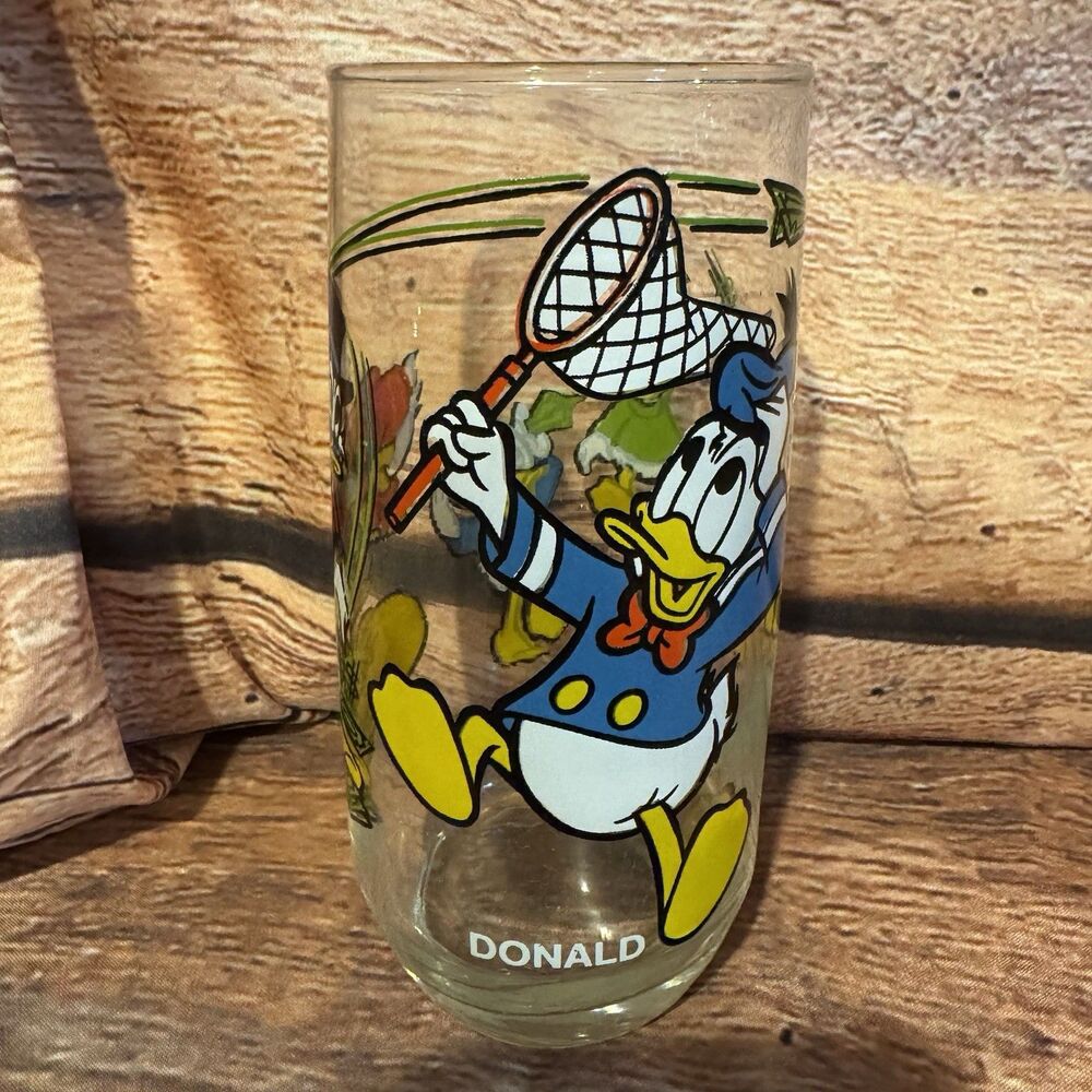 Vintage 1978 Pepsi Disney Glass Donald Duck Uncle Scrooge Huey Dewey Louie Gas